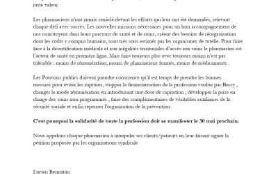 À J-15 de la mobilisation, retrouvez le communiqué de presse d&rsquo;Act Pharmacie